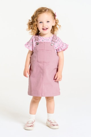 Vestido-jardineiras de ganga - Violeta - Obaïbi