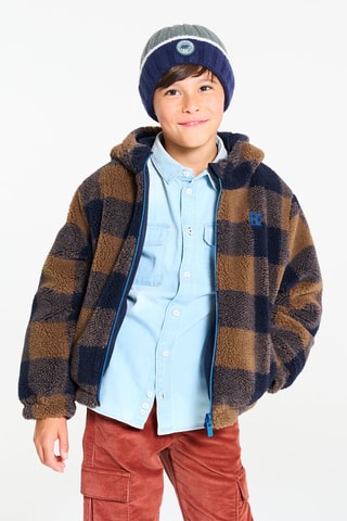 Blusão reversível - Castanho e azul-marinho - Okaïdi