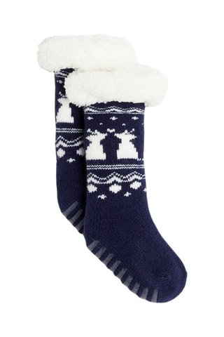 Meias antiderrapantes - Azul-marinho - Obaïbi