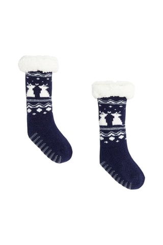 Meias antiderrapantes - Azul-marinho - Obaïbi