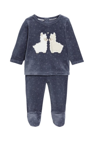 Pijama em veludo - Índigo - Obaïbi