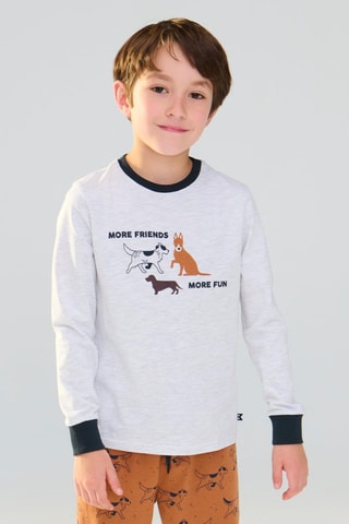 Pijama - Cinzento-claro mesclado e castanho - Okaïdi