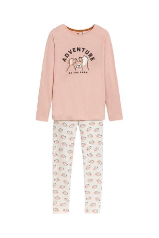 Pijama - Rosa-maquilhagem e branco - Okaïdi