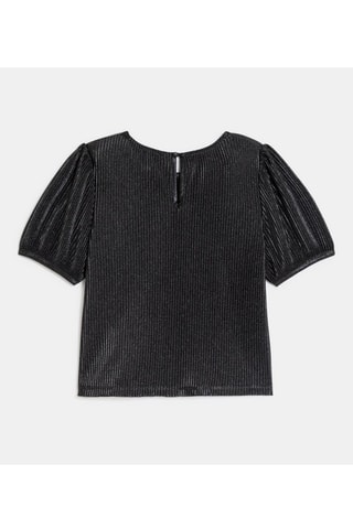 Blusa plissada - Preto - Okaïdi