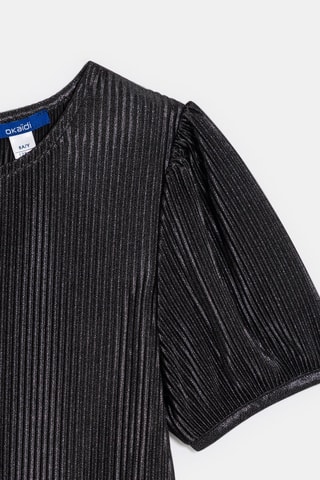 Blusa plissada - Preto - Okaïdi