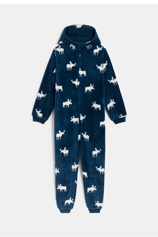 Macacão em veludo - Azul-petróleo - Okaïdi