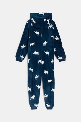 Macacão em veludo - Azul-petróleo - Okaïdi