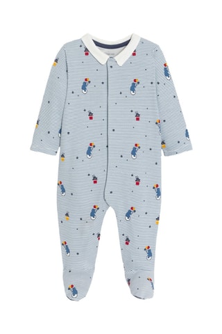 Babygro - Azul-cobalto e branco - Obaïbi