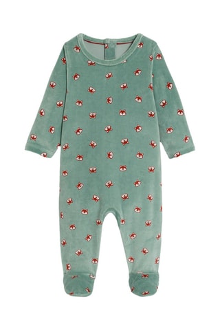 Babygro em veludo - Verde-água - Obaïbi