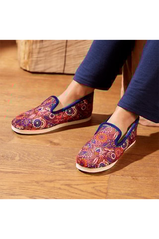 Charentaises La Hippie Bleu marine et orange