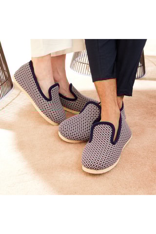 Chaussons Lamartine - Bleu marine et rouge