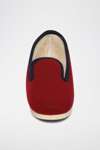 Chaussons en laine Perec - Rouge et bleu marine