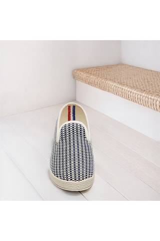 Charentaises La Damier - Bleu marine