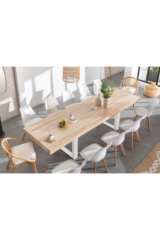 Table extensible Brixton - Imitation bois et blanc
