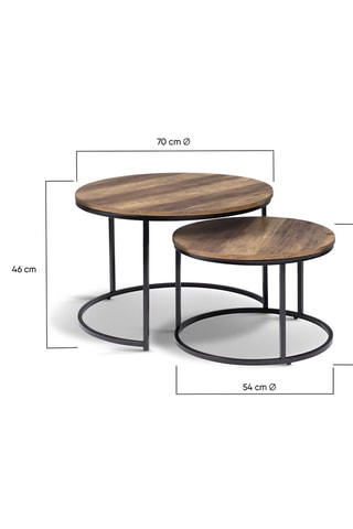 2 tables basses gigognes Eliza - 70 x 46 x 70/54 x 35,5 x 54 cm