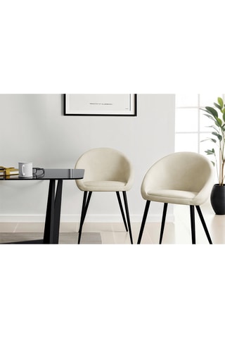 2 chaises Dory - Crème et noir