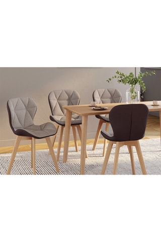 4 chaises Gladys - Taupe et naturel