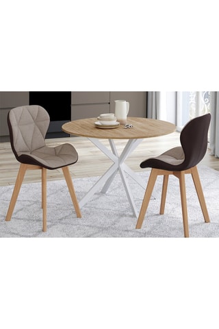 2 chaises Gladys - Taupe et naturel