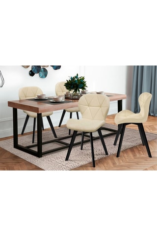 4 chaises en bois et hévéa Daisy - 50 x 79 x 47,5 cm