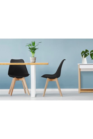 2 chaises Suedia - Noir et naturel - Pieds en hêtre