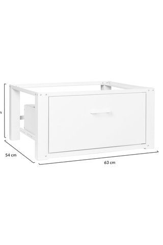 Socle pour machine à laver blanc 1 tiroir - Blanc