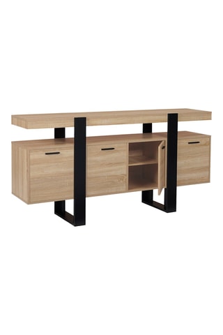 Buffet 4 portes Brixton - Imitation bois et noir