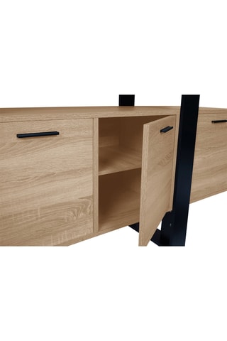 Buffet 4 portes Brixton - Imitation bois et noir