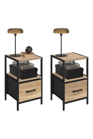 2 tables de chevet 1 tiroir Iris - 30 x 50 x 30 cm