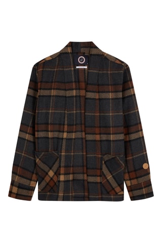 Veste Kimono Check - Marron