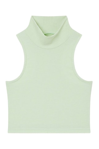 Crop-top côtelé Crop Funnel Vert clair