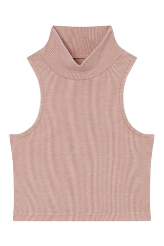 Crop-top côtelé Crop Funnel Rose clair chiné