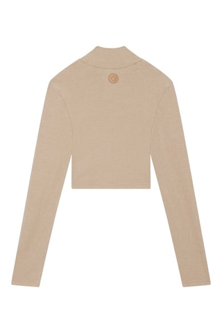Top Crop Funnel Beige