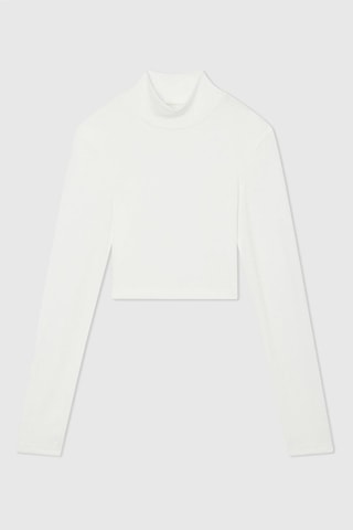 Top Crop Funnel Blanc