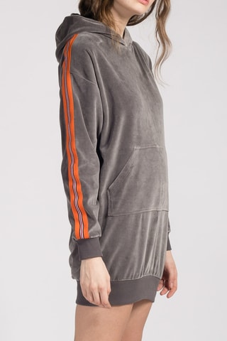 Robe pull en velours Strip Velvet Grown Gris