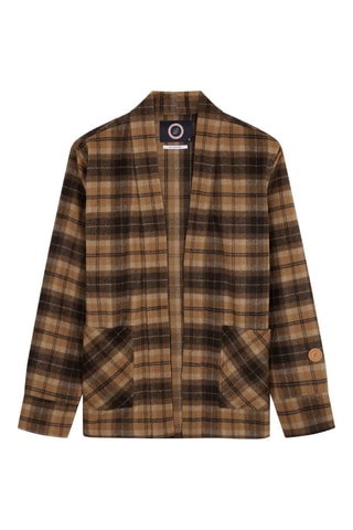 Veste Kimono Check - Marron