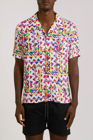 Chemise Aloha Shirt - Blanc et rose