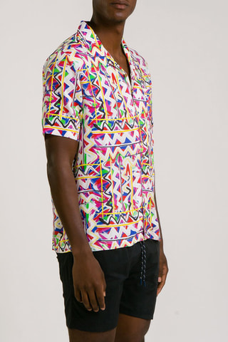 Chemise Aloha Shirt - Blanc et rose