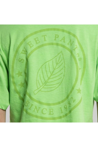 T-shirt court Crop Logo Vert fluo