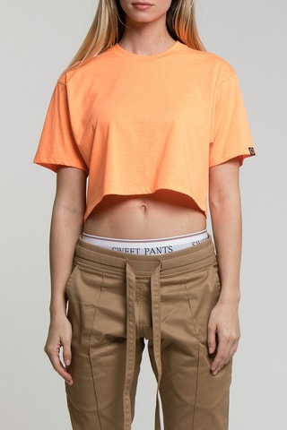 T-shirt court Crop Logo Orange