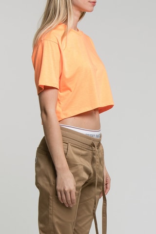 T-shirt court Crop Logo Orange
