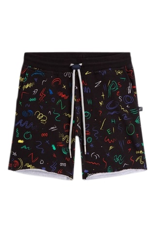 Short Tkid Cutoff Print Noir