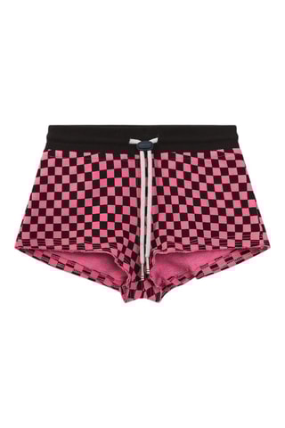 Short Kid Shorty Print Fuchsia et noir
