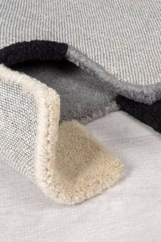 Wollen Vloerkleed Collage - Beige en Zwart