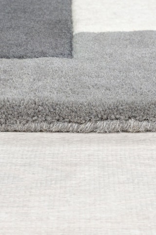 Wollen Vloerkleed Collage - Beige en Zwart