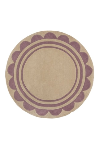 Wollen Vloerkleed Lois - Ecru en Lilapaars