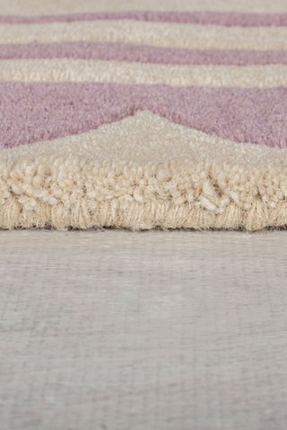 Wollen Vloerkleed Lois - Ecru en Lilapaars