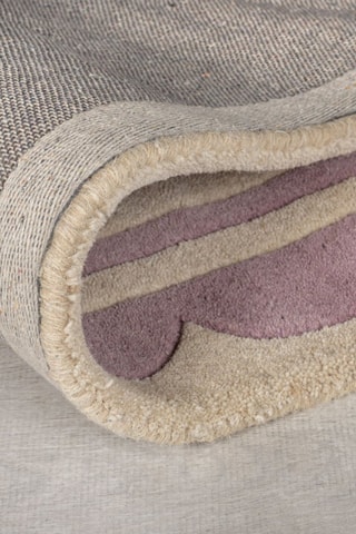 Wollen Vloerkleed Lois - Ecru en Lilapaars