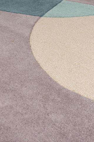 Tapis en laine Glow Ecru en Blauw