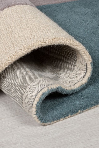 Tapis en laine Glow Ecru en Blauw