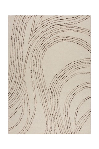 Wollen Vloerkleed Abstract Swirl - Beige en Bruin